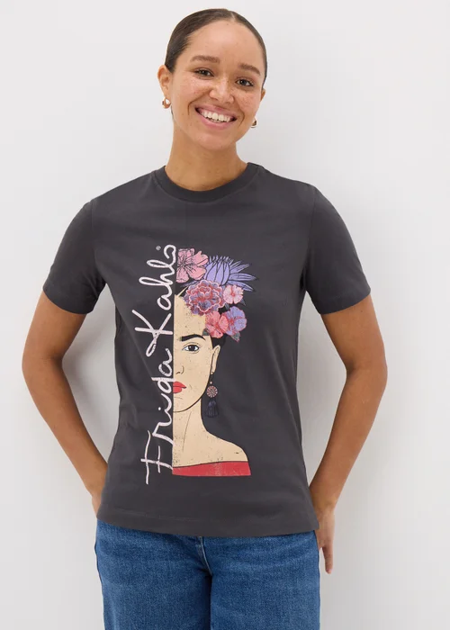 Charcoal Grey Frida Kahlo T-Shirt - 8 Image 1