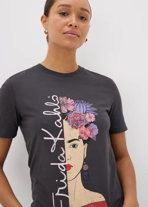 Charcoal Grey Frida Kahlo T-Shirt - 8 Image 2