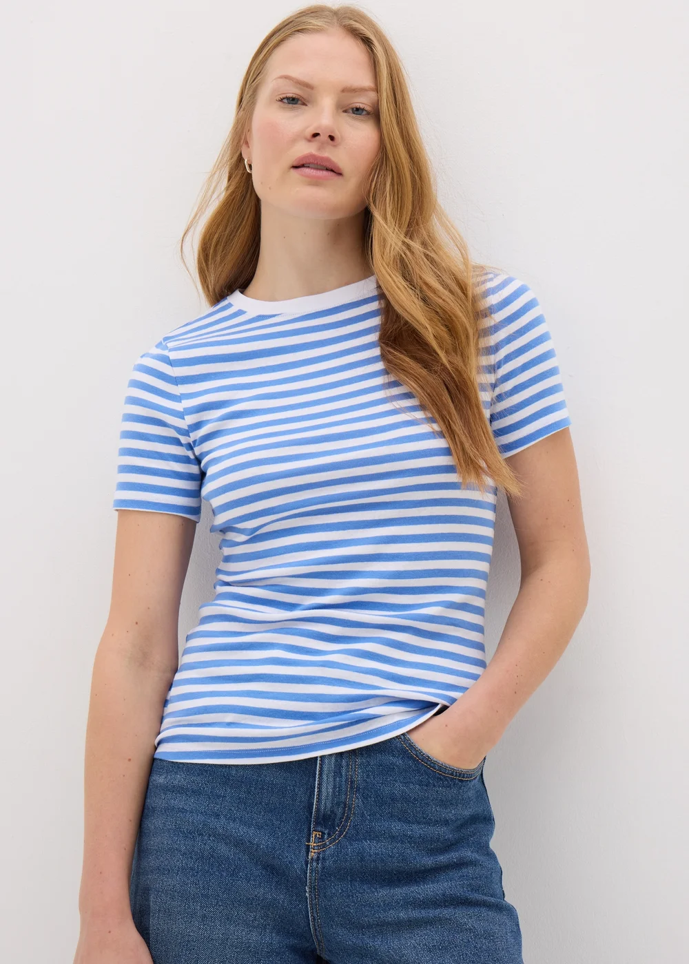 Blue Stripe Fitted T-Shirt - 8 Image 1