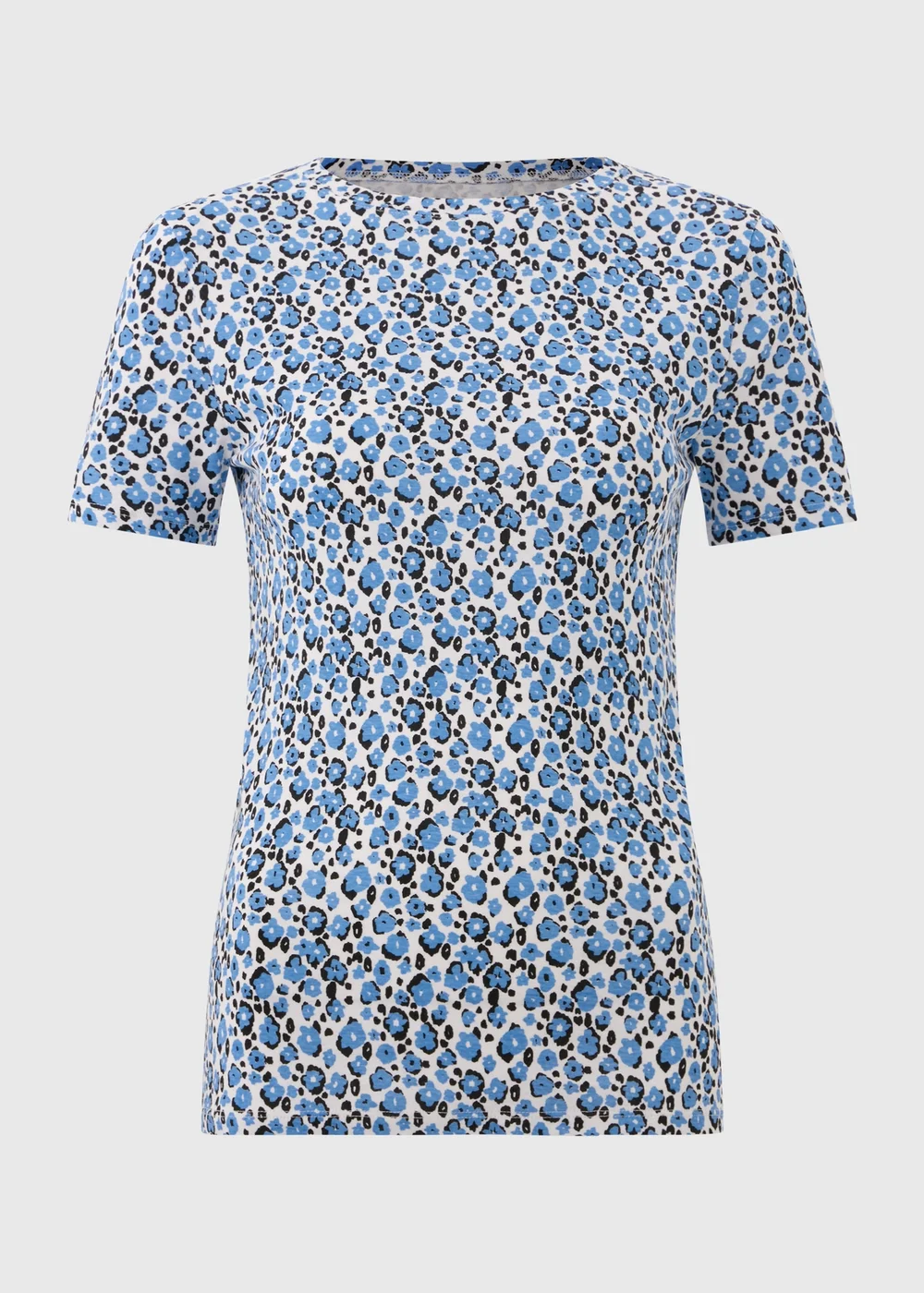 Blue Animal Print Fitted T-Shirt - 8 Image 4
