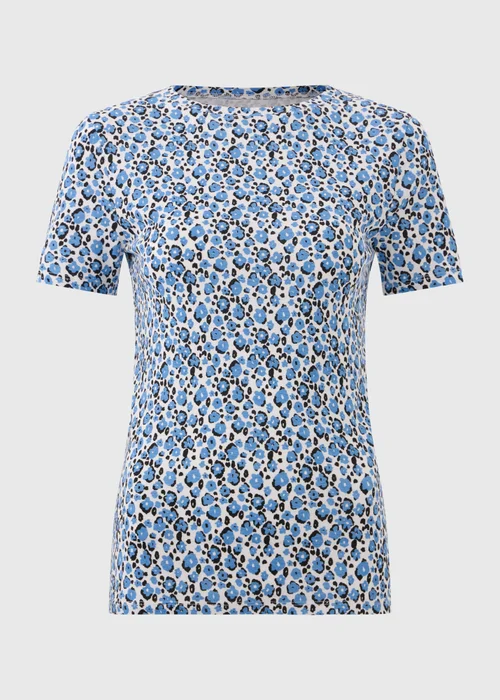Blue Animal Print Fitted T-Shirt - 8 Image 4