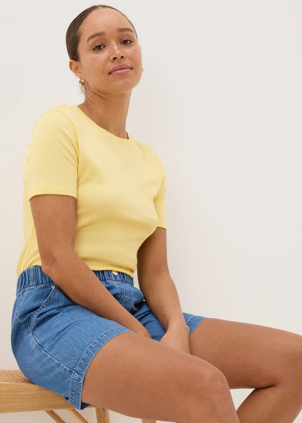 Yellow Fitted Cotton T-Shirt - 8 Image 3