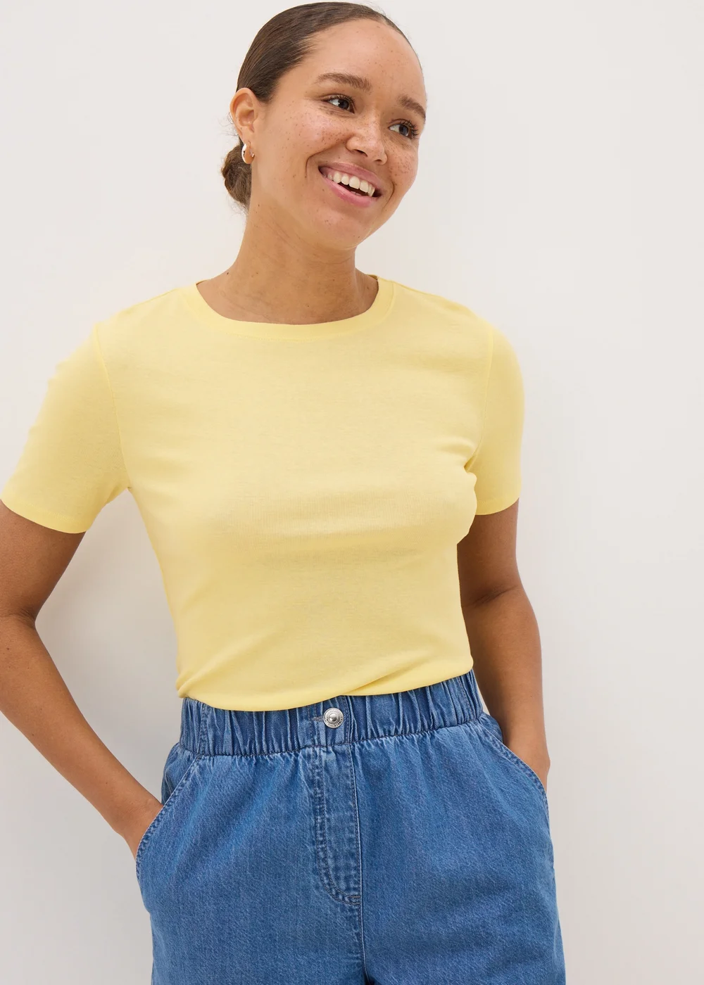 Yellow Fitted Cotton T-Shirt - 8 Image 1