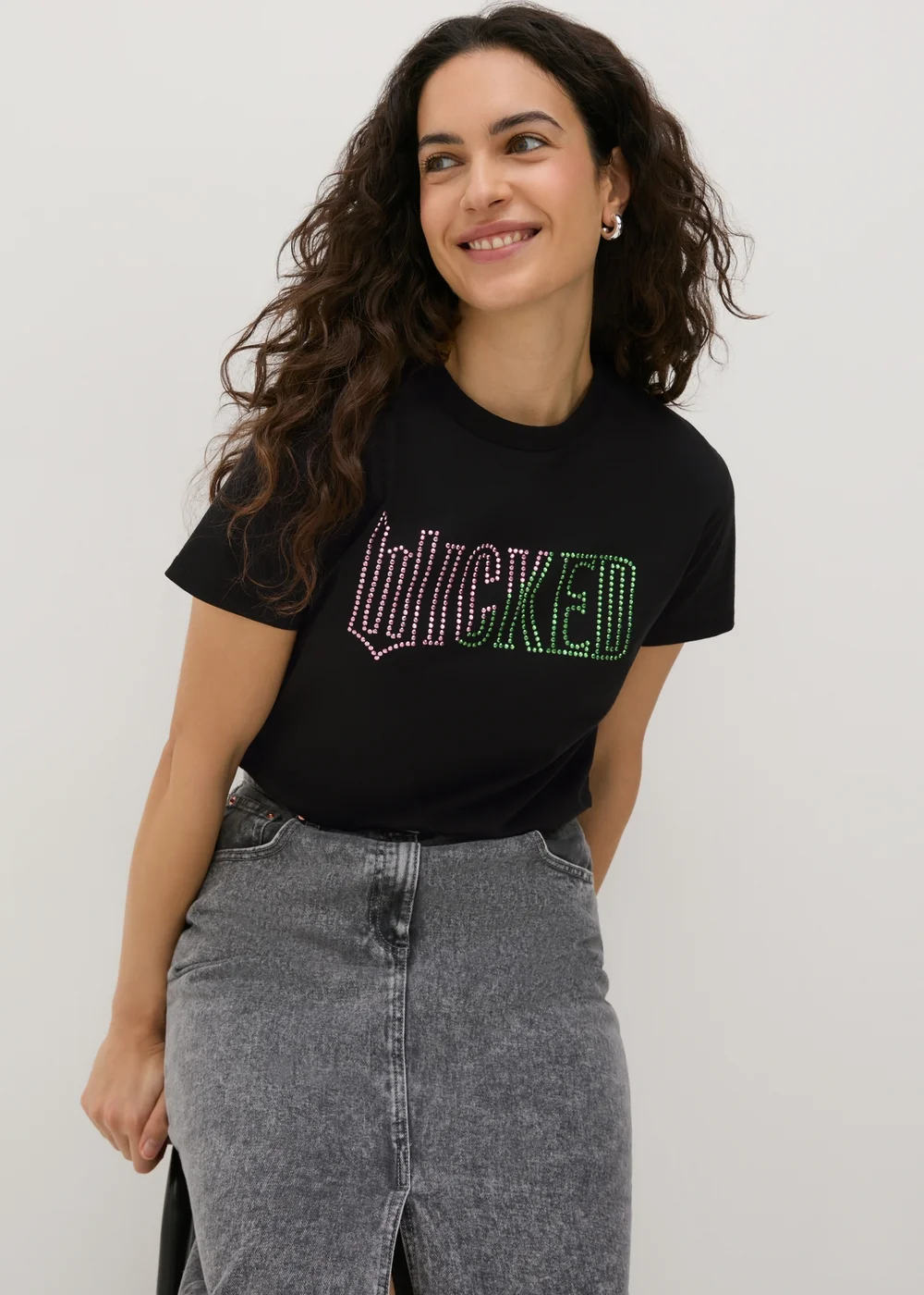 Wicked Black Embellished T-Shirt - 8 Image 1