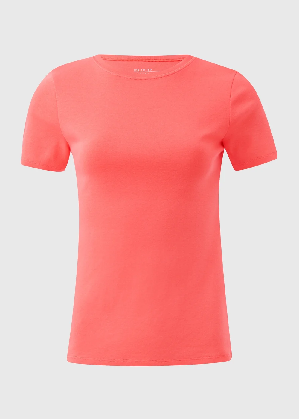 Coral Fitted Cotton T-Shirt - 8 Image 3
