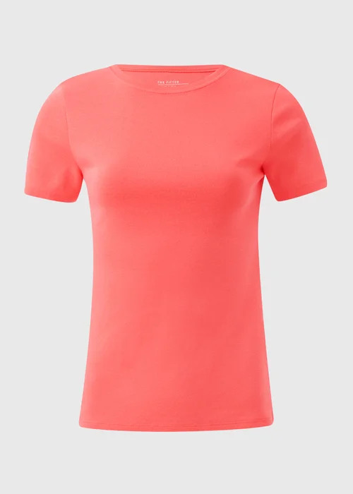 Coral Fitted Cotton T-Shirt - 8 Image 3