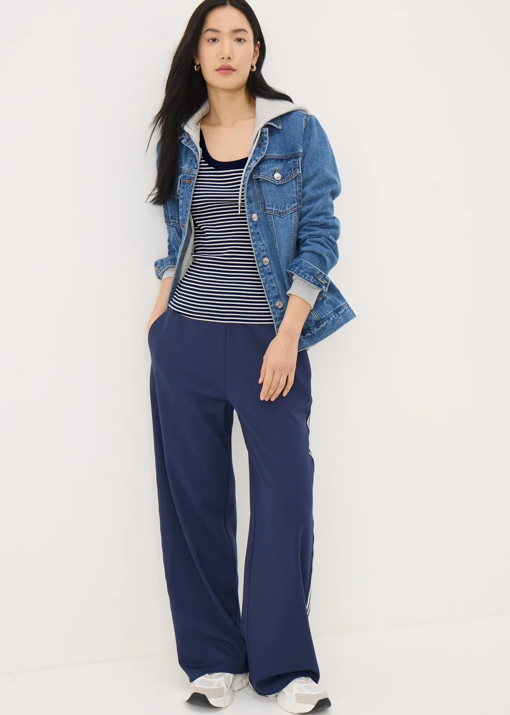 Navy Stripe Scoop Vest Top - 8 Image 2