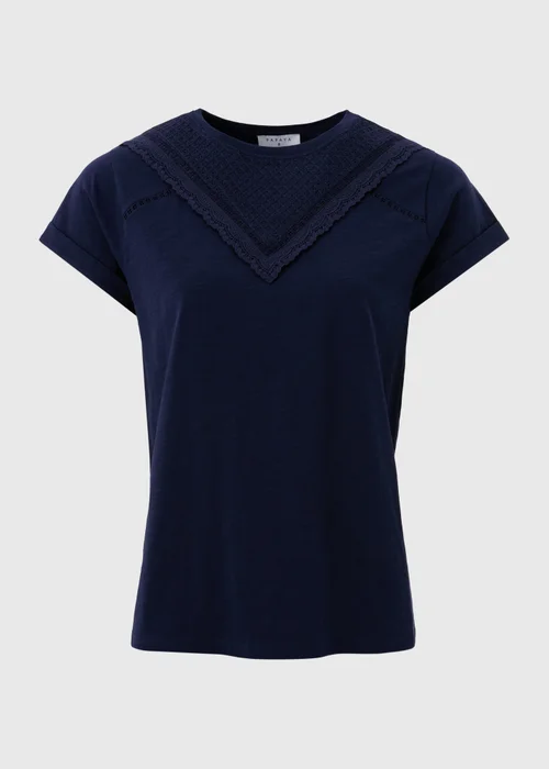Navy Broderie T-Shirt - 8 Image 3