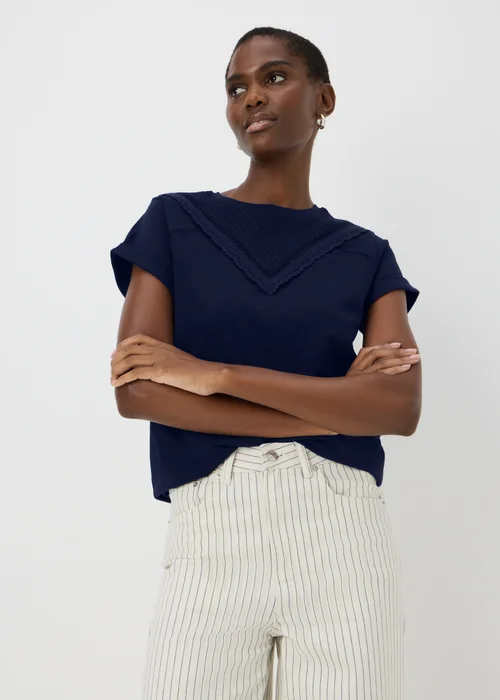 Navy Broderie T-Shirt - 8 Image 1