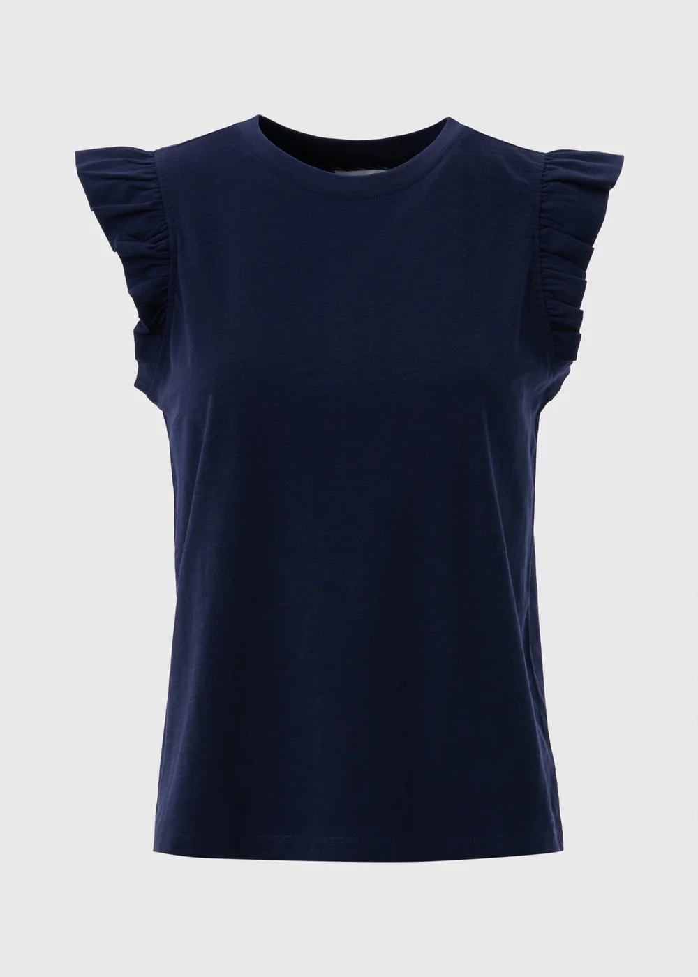 Navy Ruffle Sleeve T-Shirt - 8 Image 2