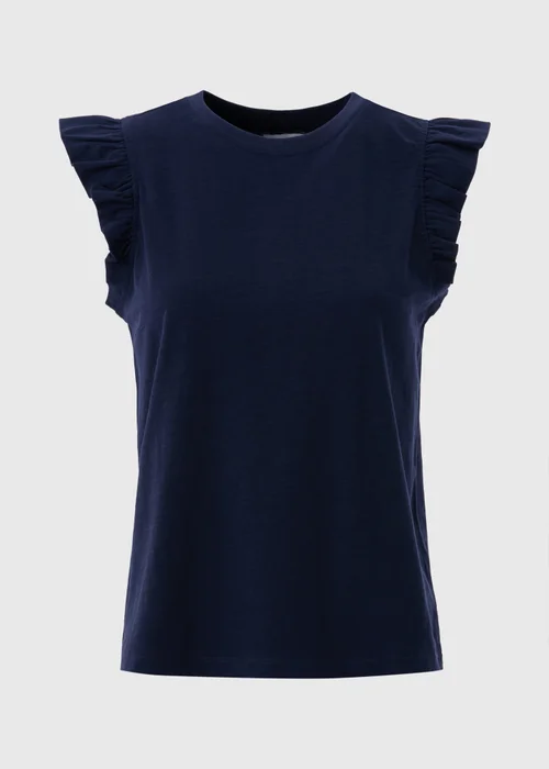 Navy Ruffle Sleeve T-Shirt - 8 Image 2