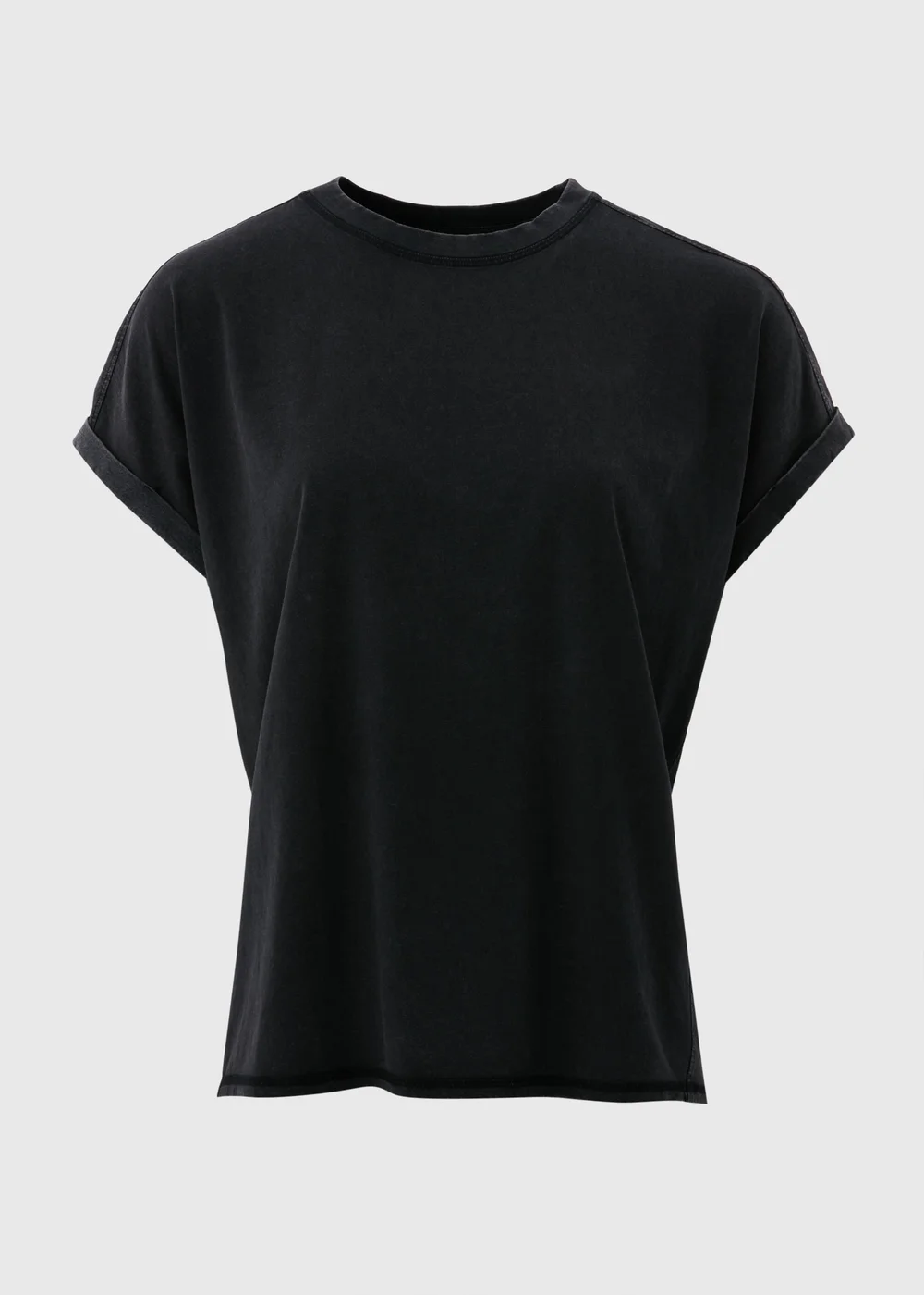 Black Acid Wash Longline T-Shirt - S Image 3