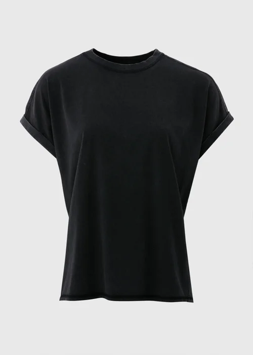 Black Acid Wash Longline T-Shirt - S Image 3