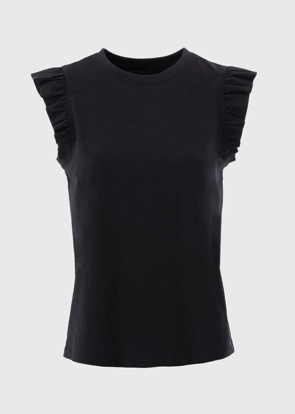Black Ruffle Vest Top - 8 Image 2