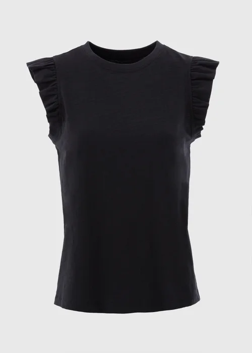 Black Ruffle Vest Top - 8 Image 2