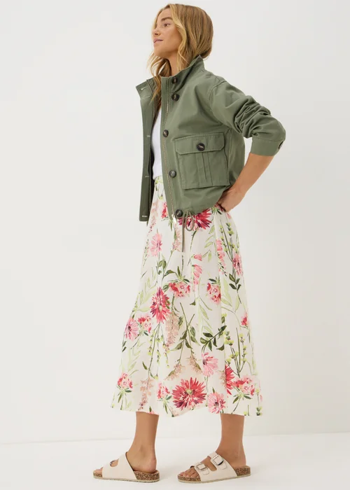 Pink Floral Flared Hem Midaxi Skirt - 8 Image 1