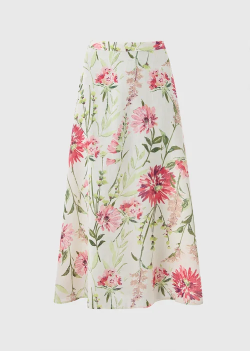 Pink Floral Flared Hem Midaxi Skirt - 8 Image 3