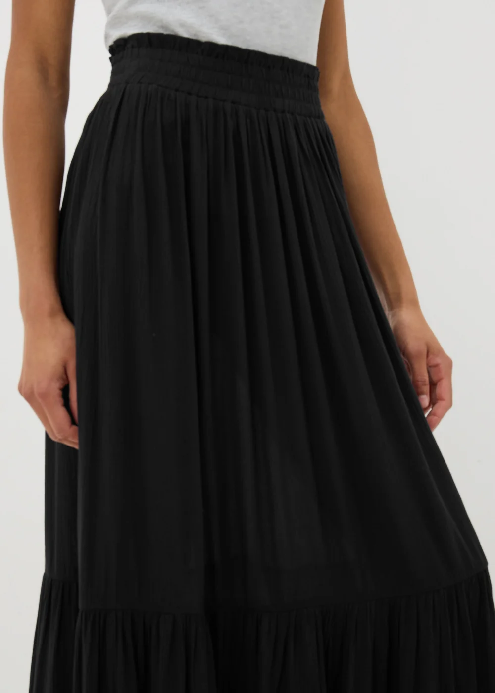 Black Cheesecloth Maxi Skirt - 8 Image 2