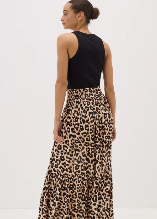 Brown Leopard Print Cheesecloth Maxi Skirt - 8 Image 2