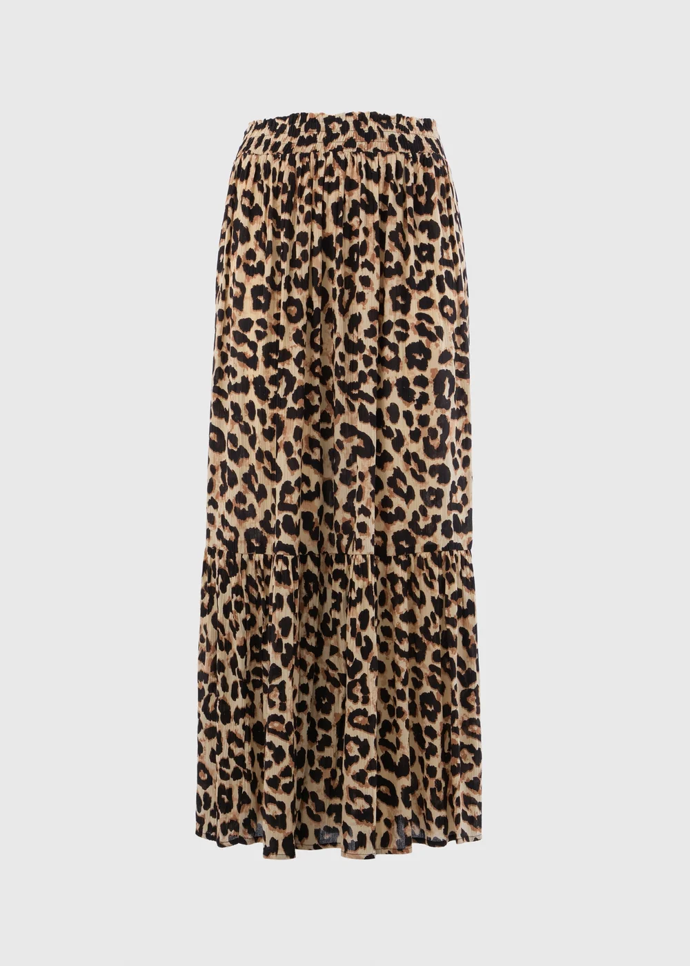 Brown Leopard Print Cheesecloth Maxi Skirt - 8 Image 4