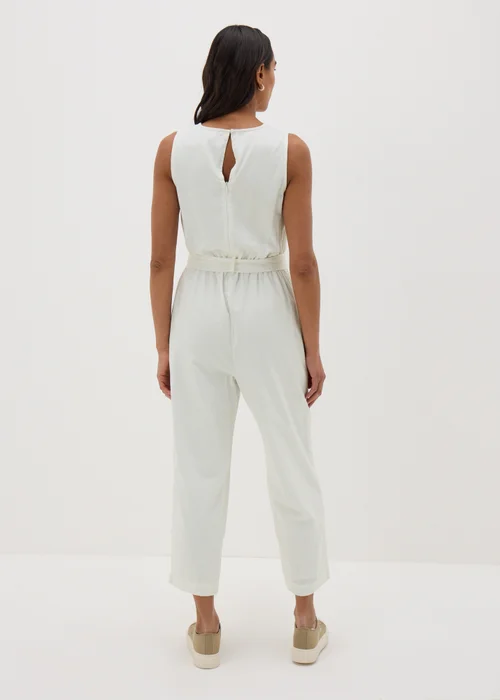 Ecru Linen Blend Jumpsuit - 8 Image 3