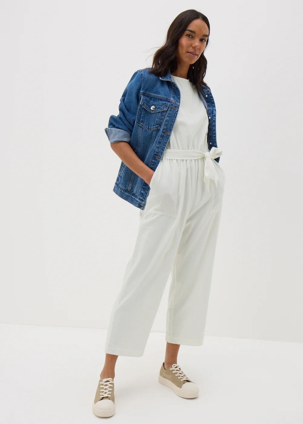 Ecru Linen Blend Jumpsuit - 8 Image 1