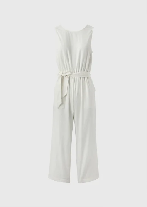 Ecru Linen Blend Jumpsuit - 8 Image 4