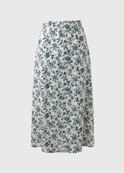 Blue Floral Midi Skirt - 8 Image 2