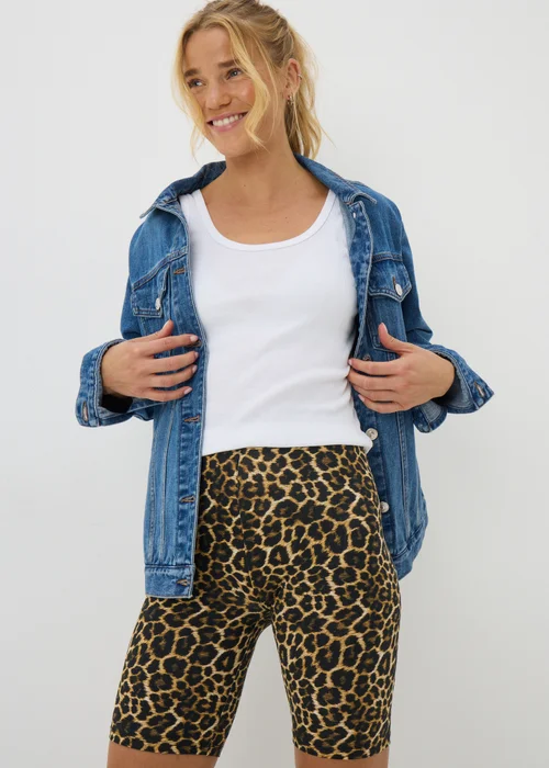 Brown Animal Cycling Shorts - 8 Image 2