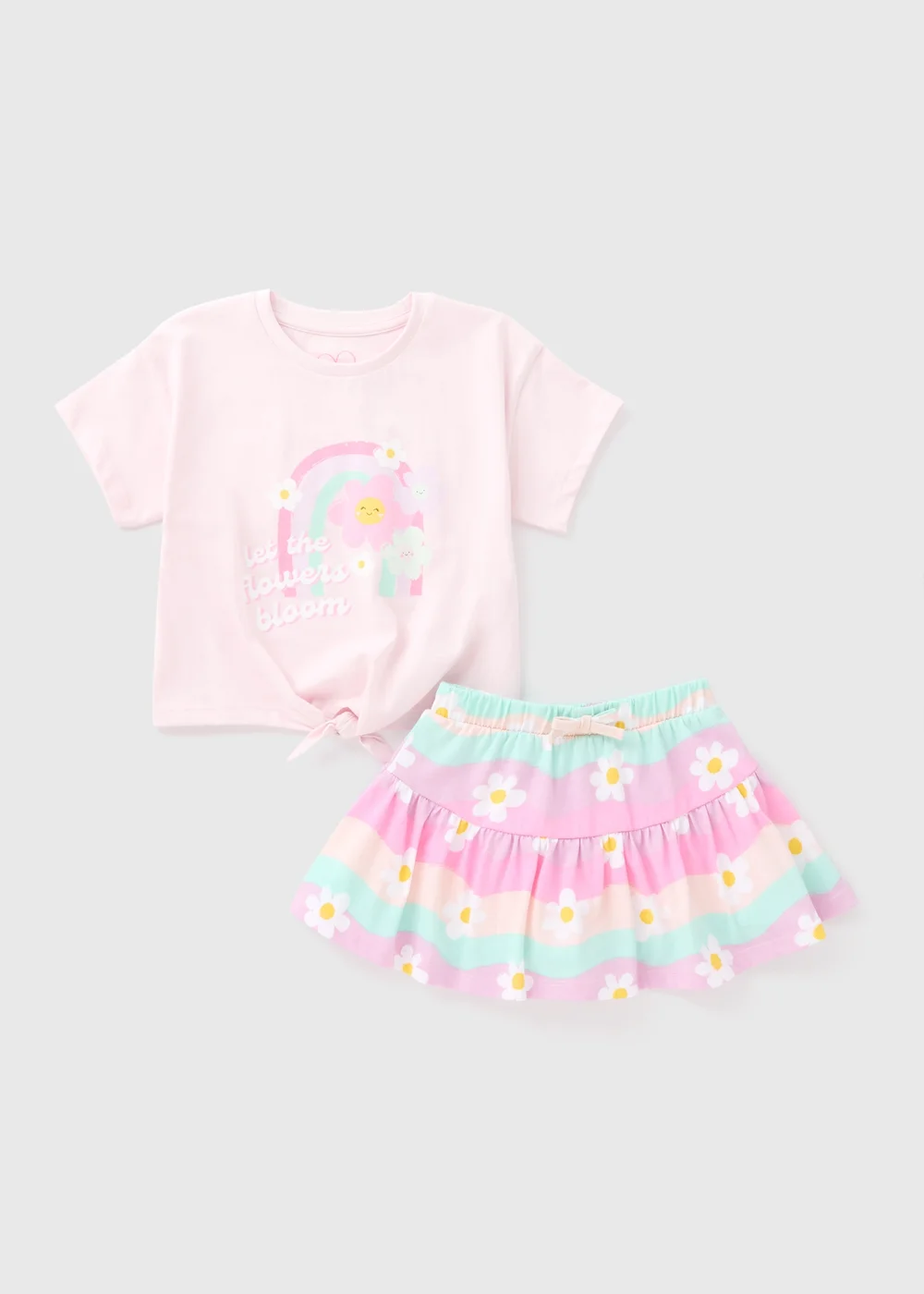 Girls Pink Flower Bloom Top & Skort Set (1-7yrs) - 1-1.5 Yrs Image 1