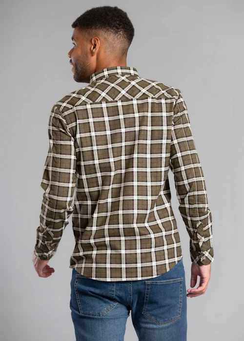 Tokyo Laundry Khaki Cotton Long Sleeve Flannel Shirt - S Image 2