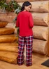 Threadbare Red Curve Season Cotton Christmas Check Pyjama Set - Size 20 Image 2