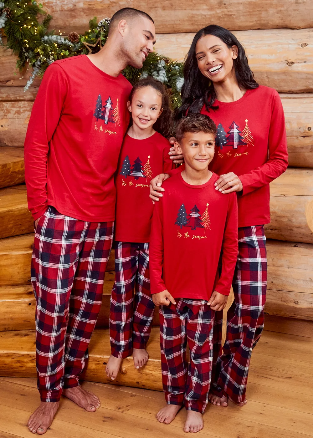 Threadbare Red Curve Season Cotton Christmas Check Pyjama Set - Size 20 Image 4