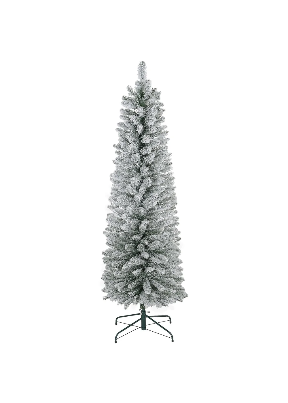 HOMCOM Artificial Pencil Christmas Tree with Snow Flocked Tips - Small Image 1