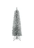 HOMCOM Artificial Pencil Christmas Tree with Snow Flocked Tips - Small Image 1