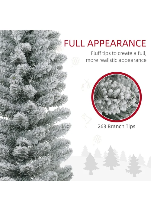 HOMCOM Artificial Pencil Christmas Tree with Snow Flocked Tips - Small Image 5