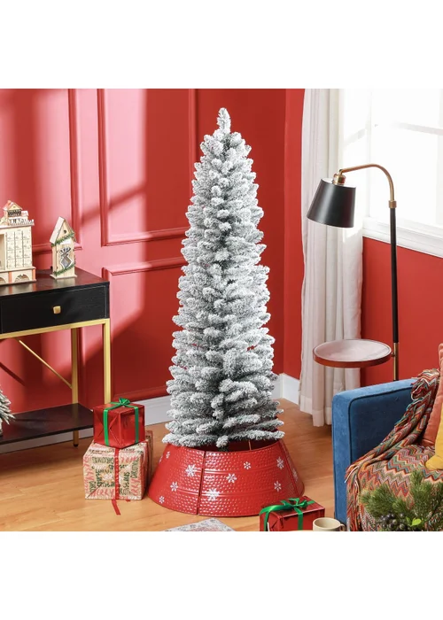 HOMCOM Artificial Pencil Christmas Tree with Snow Flocked Tips - Small Image 2