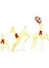 Outsunny White Christmas Reindeer Family Decoration Light 300 LED 3-Piece - One Size Image 1