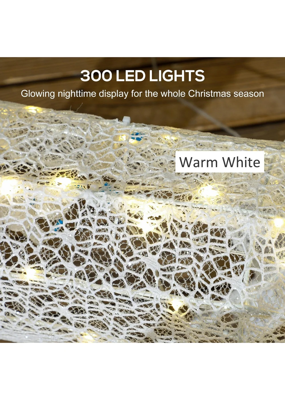 Outsunny White Christmas Reindeer Family Decoration Light 300 LED 3-Piece - One Size Image 4