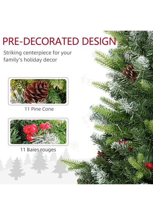 HOMCOM 2 Pieces 3' Prelit Artificial Tabletop Christmas Trees, LED Display - M Image 5