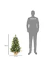 HOMCOM 2 Pieces 3' Prelit Artificial Tabletop Christmas Trees, LED Display - M Image 3
