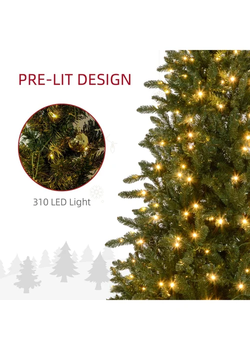 HOMCOM Green Artificial Christmas Tree with Light - One Size Image 5