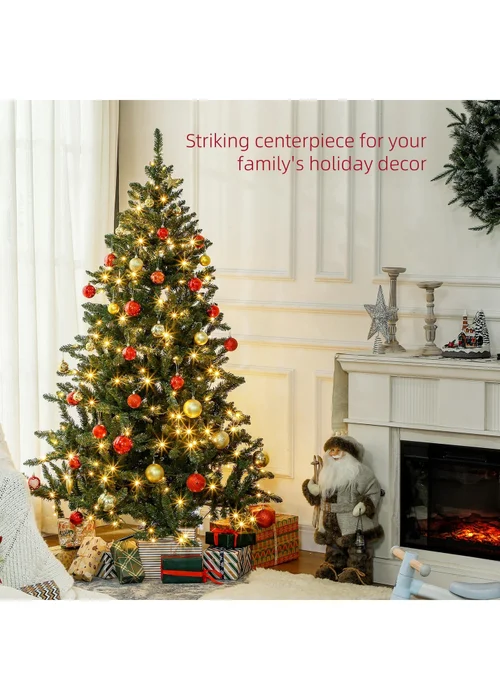 HOMCOM Green Artificial Christmas Tree with Light - One Size Image 4