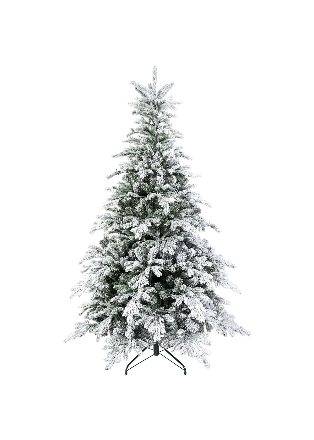 HOMCOM Green Artificial Christmas Tree with Snow Branches - One Size Image 1