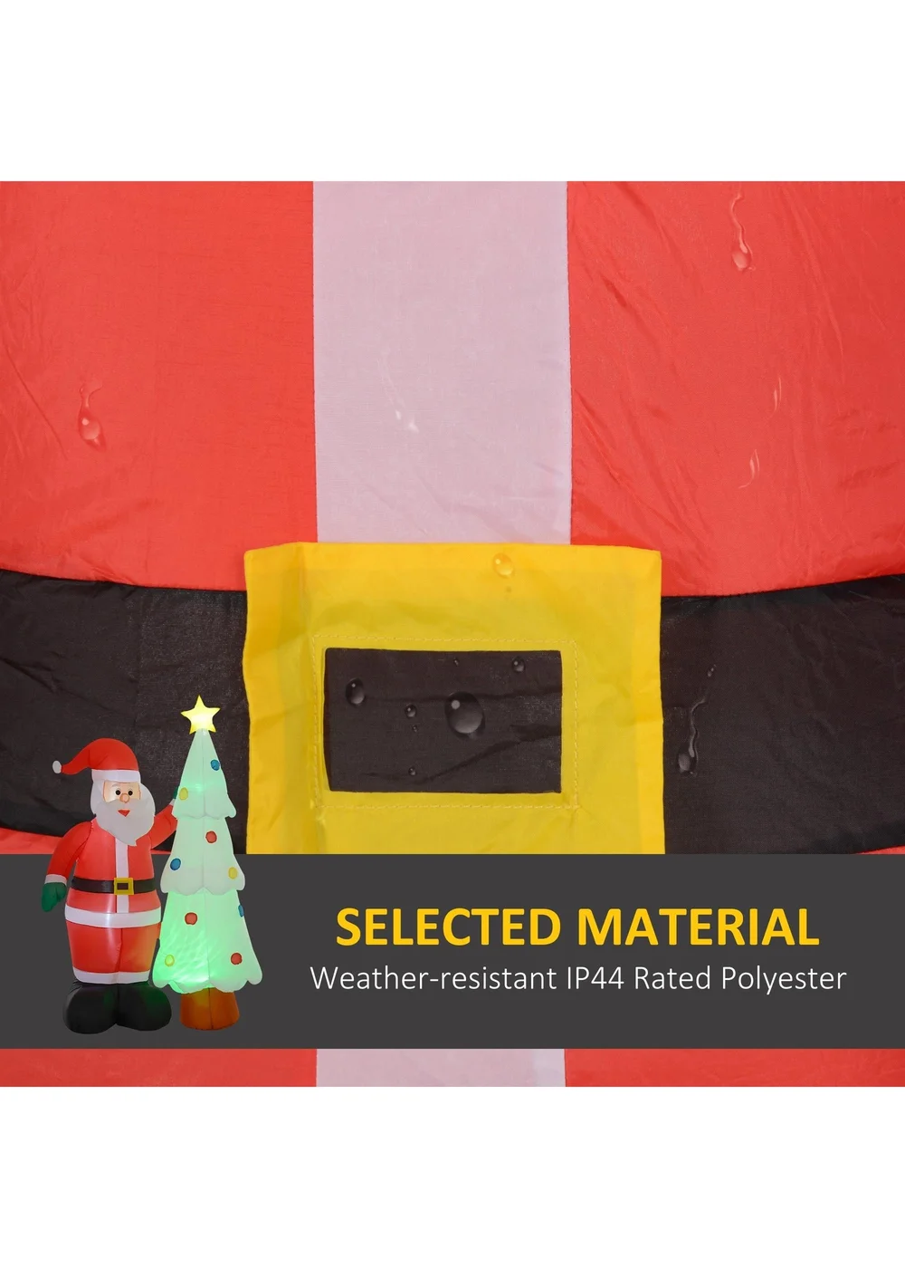 Outsunny Red Christmas Inflatable Decoration Santa Claus - One Size Image 5