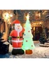 Outsunny Red Christmas Inflatable Decoration Santa Claus - One Size Image 2