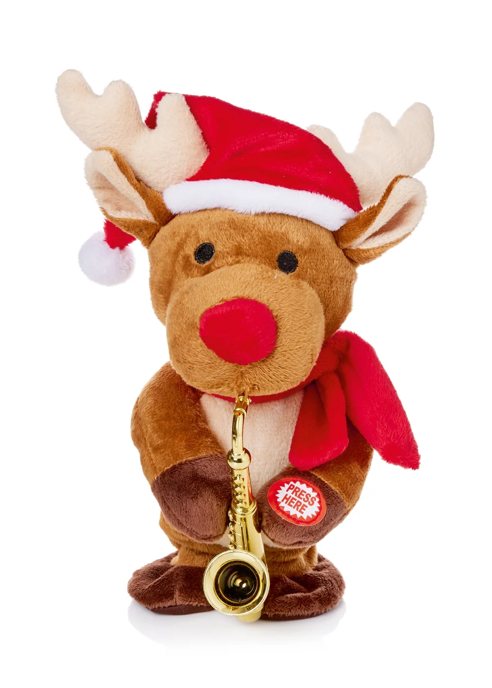 Premier Decorations Battery Operated Musical Reindeer with Saxophone 20cm - One Size Image 1