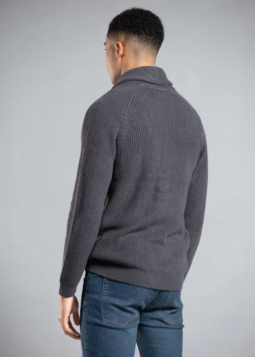 Tokyo Laundry Charcoal Shawl Neck Ribbed Cardigan - S Image 2