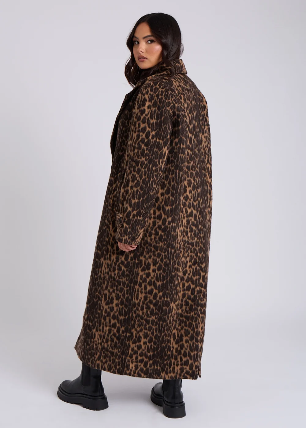Urban Bliss Brown Leopard Print Formal Coat - 16 Image 2