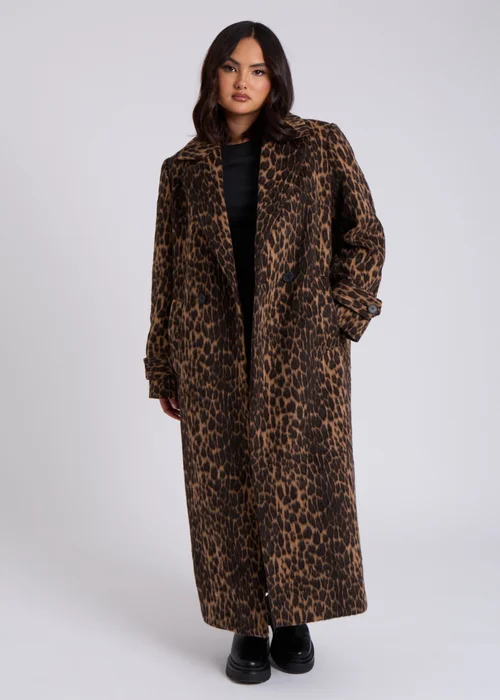 Urban Bliss Brown Leopard Print Formal Coat - 16 Image 1